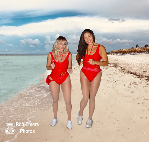 Baywatch babes on a run